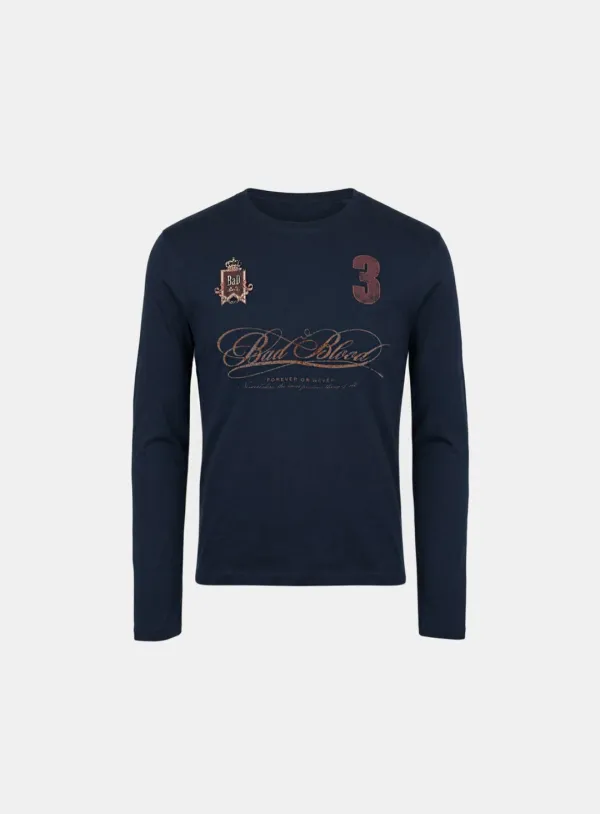[w-tee26-023] Royal Classic Fitted Long Sleeve T-Shirt - Navy