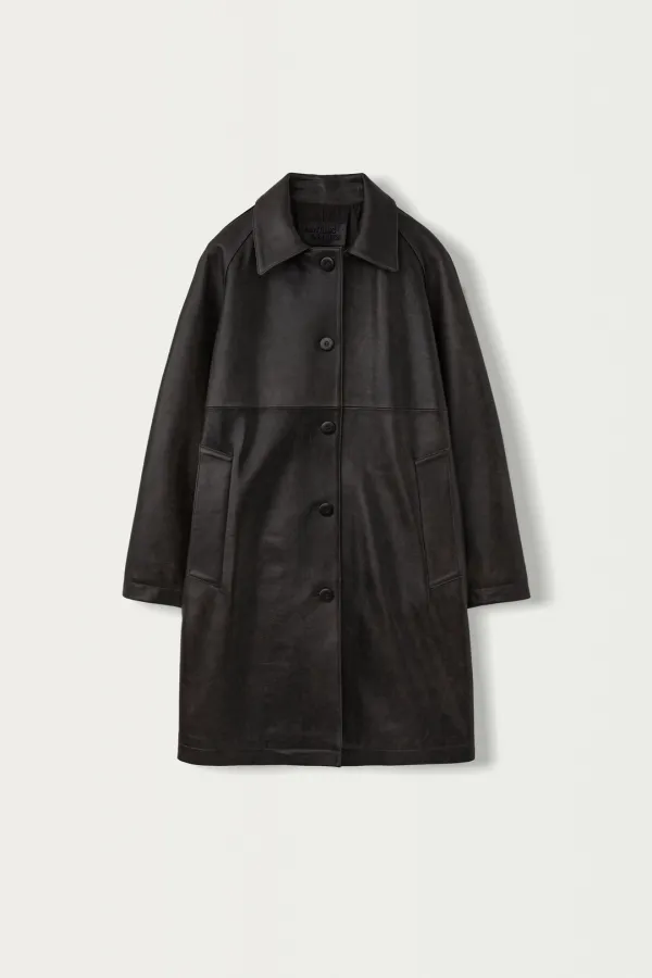Raglan lambskin coat (Vintage brown)