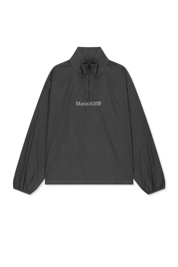 MATIN PACE LOGO HALF ZIP TOP IN CHARCOAL