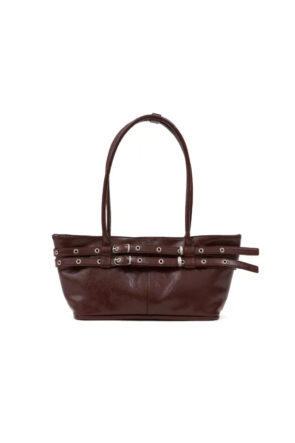 [2차 재입고] 미니 벨티드 보트 백 mini belted boat bag (crack burgundy)