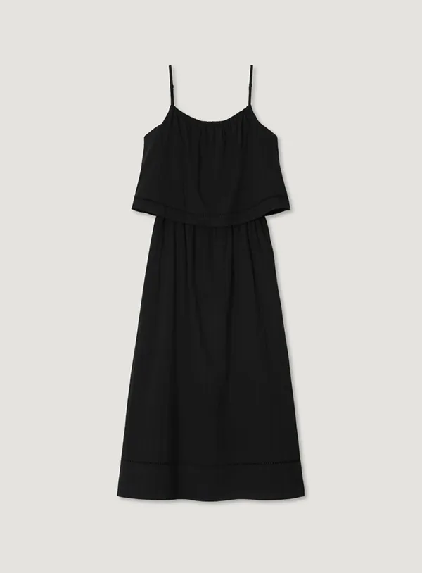 BRIDGE COTTON ONE PIECE_BLACK