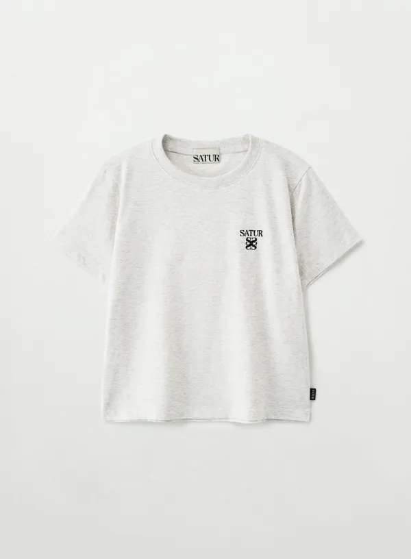 (W) Essential Slim Fit T-Shirt - Melange White