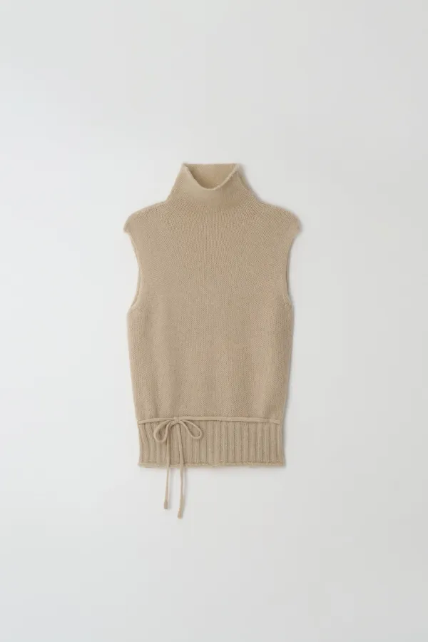 air turtleneck vest (beige)