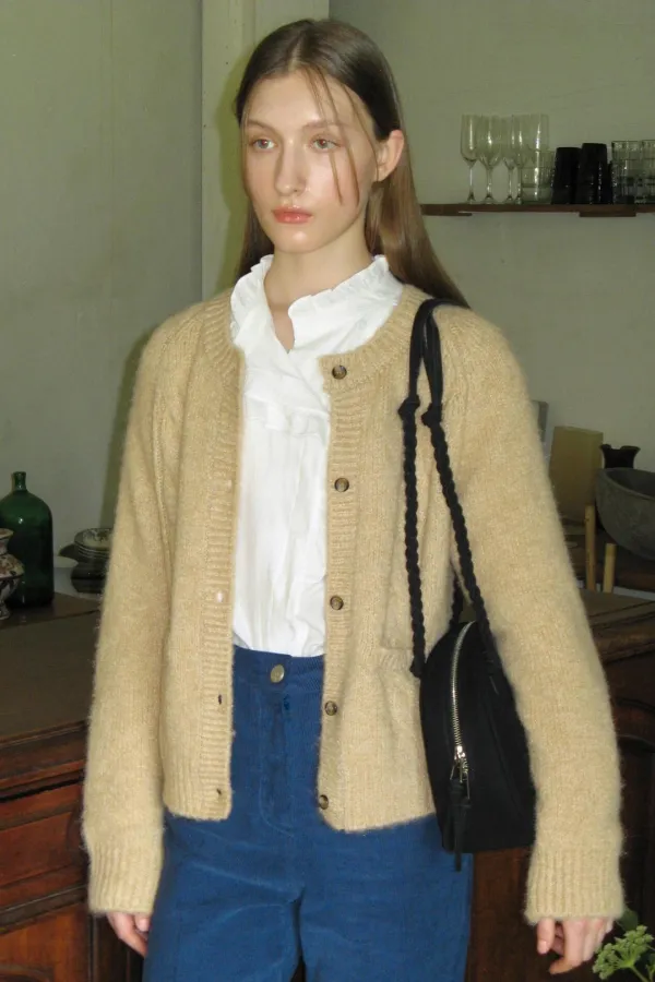 Hairy Cable Cardigan (Butter)