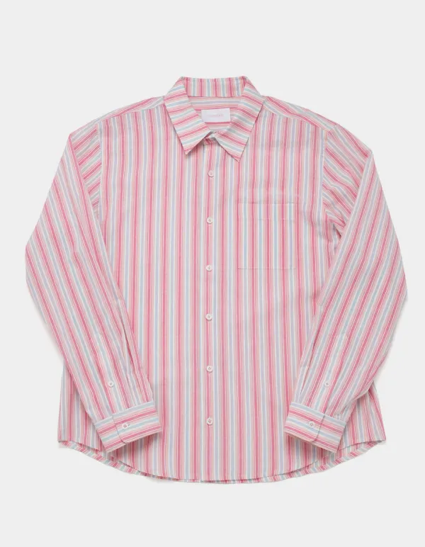 New Avery Oversized Stripe Shirts (Pink)