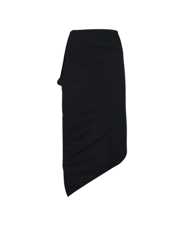 BACK SLIT JERSEY SKIRT_BLACK