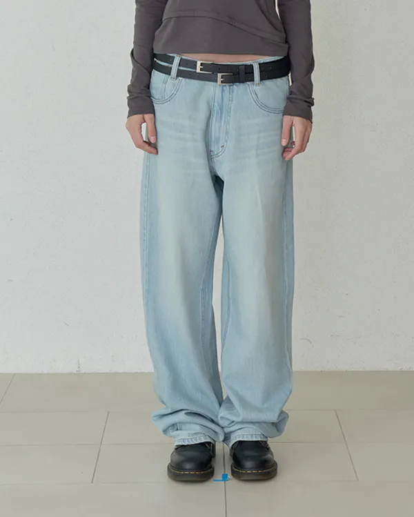 [ESSENTIAL] RELAXED SEMI BAGGY JEANS - ICE BLUE