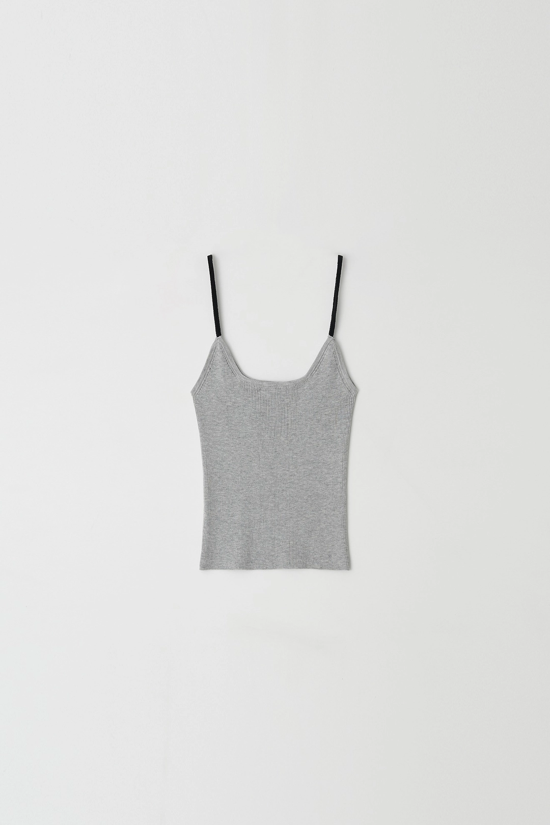 Contrast String Knit Top (Gray)