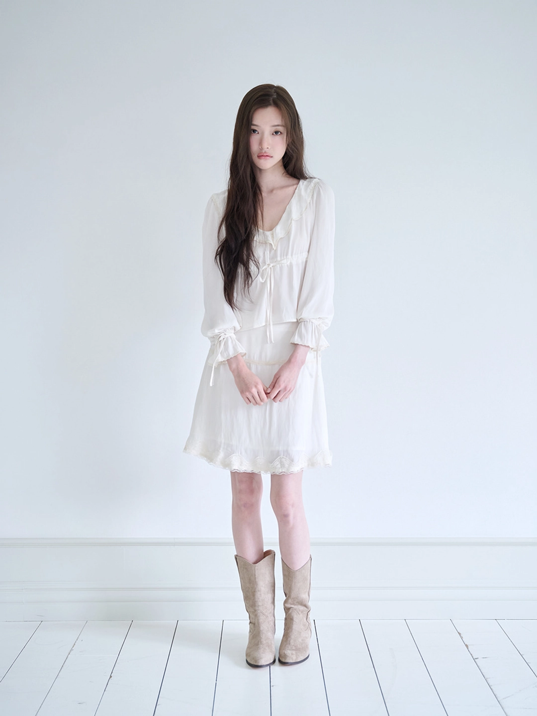 낫유어로즈 Lace trimming blouse (Ivory) 상품 이미지 1