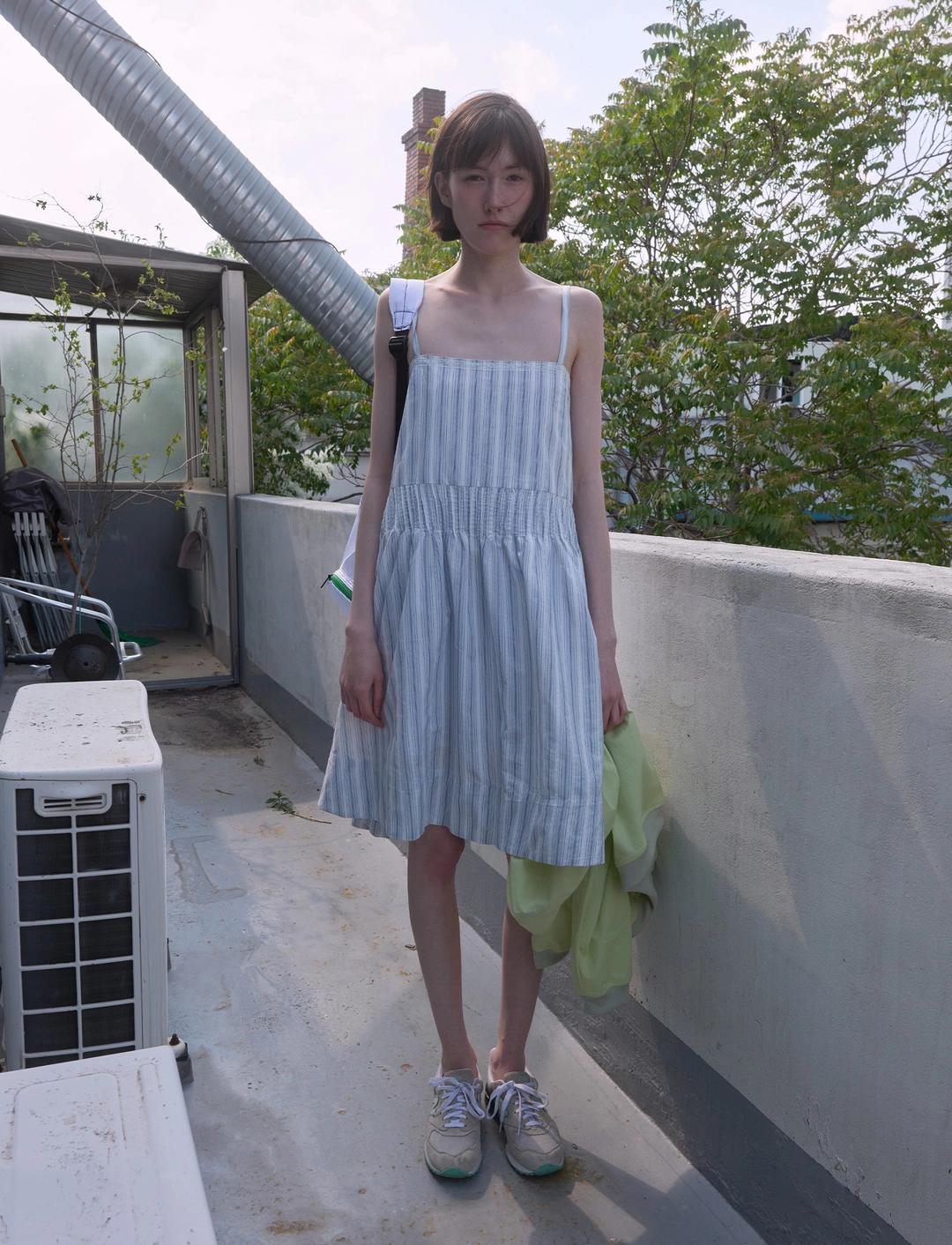 노컨텐츠 381. Salty Stripe Dress _ White 상품 이미지 1