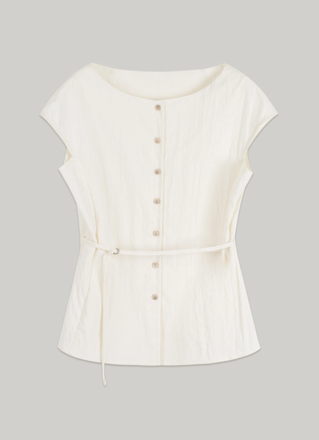 아워코모스 comos 1480 boat-neck belt blouse (cream) 상품 이미지 3