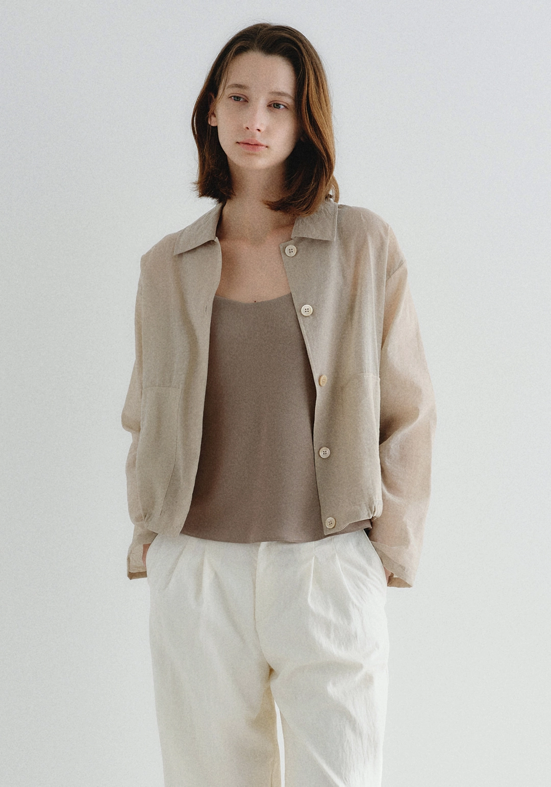 엘로주 Urban Sheer Jacket (Beige) 상품 이미지 1