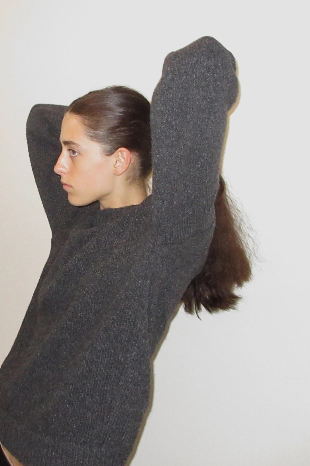 엔오르 NEP YARN CREW NECK PULLOVER - DARK GREY 상품 이미지 2