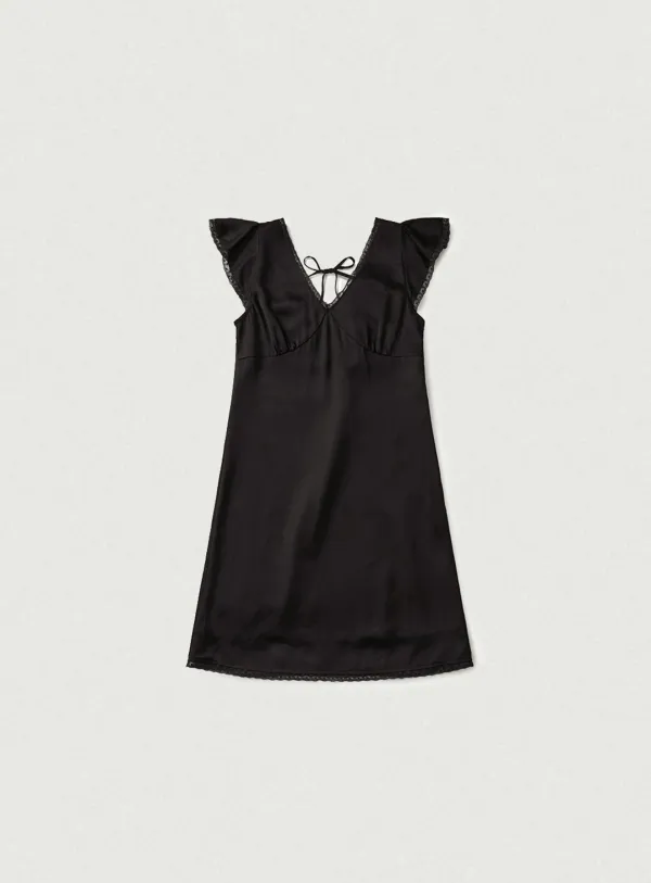 Havor Lace Satin Dress_Black [11월 초 순차 배송]
