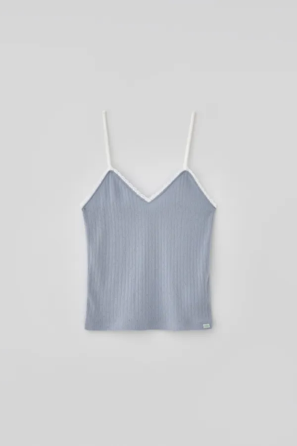(1st re-stock) T/T Aeris lace sleeveless top (soft blue)