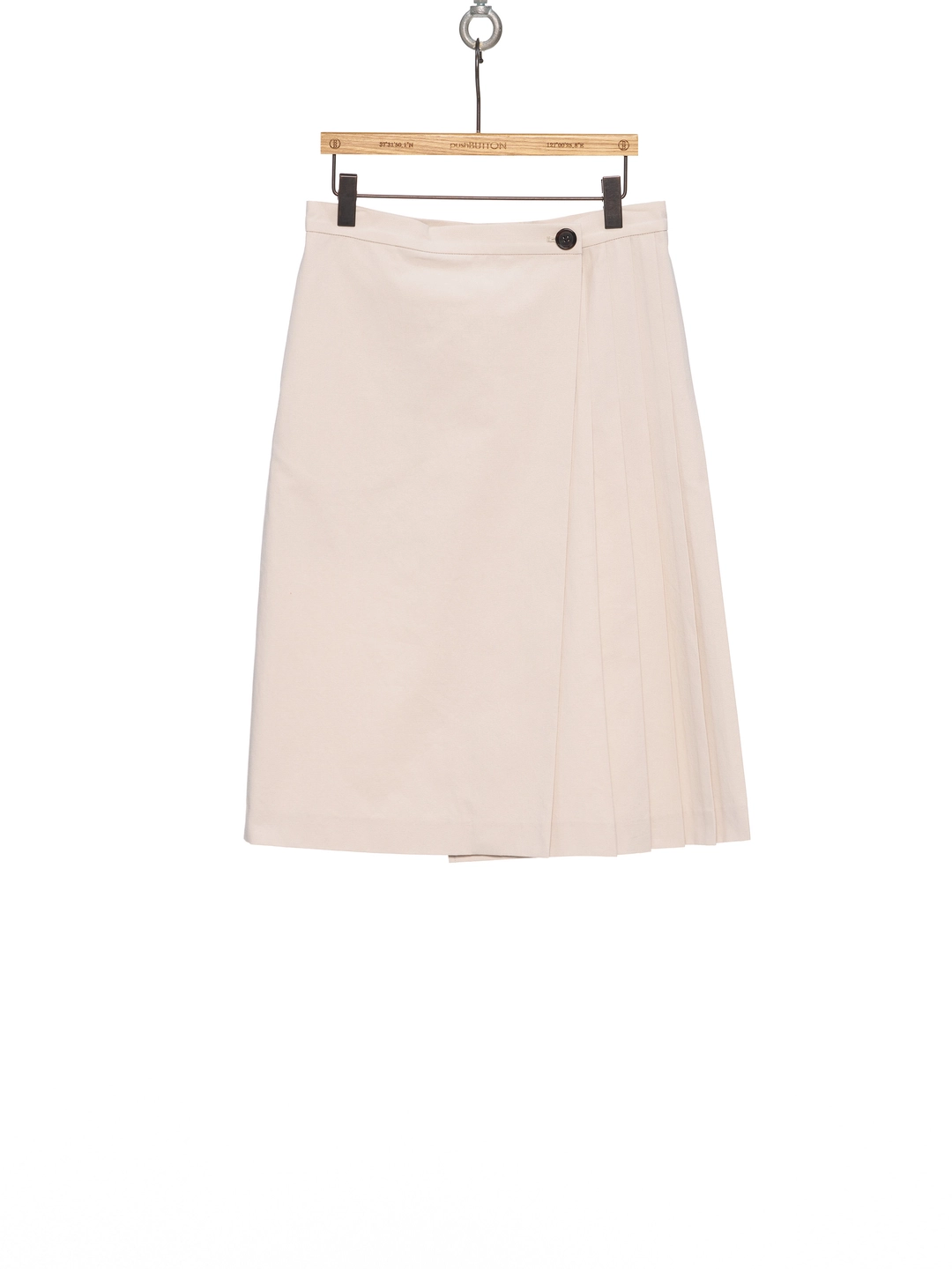 푸쉬버튼 SS26 LIGHT BEIGE ASYMMETRIC PLEATED WRAP SKIRT 상품 이미지 1