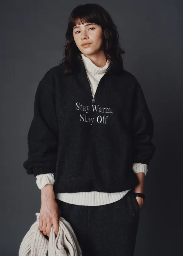 Wool easy anorak (charcoal)