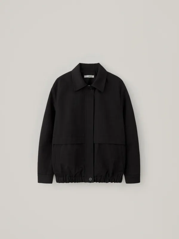 Twill Cotton Blouson - Black