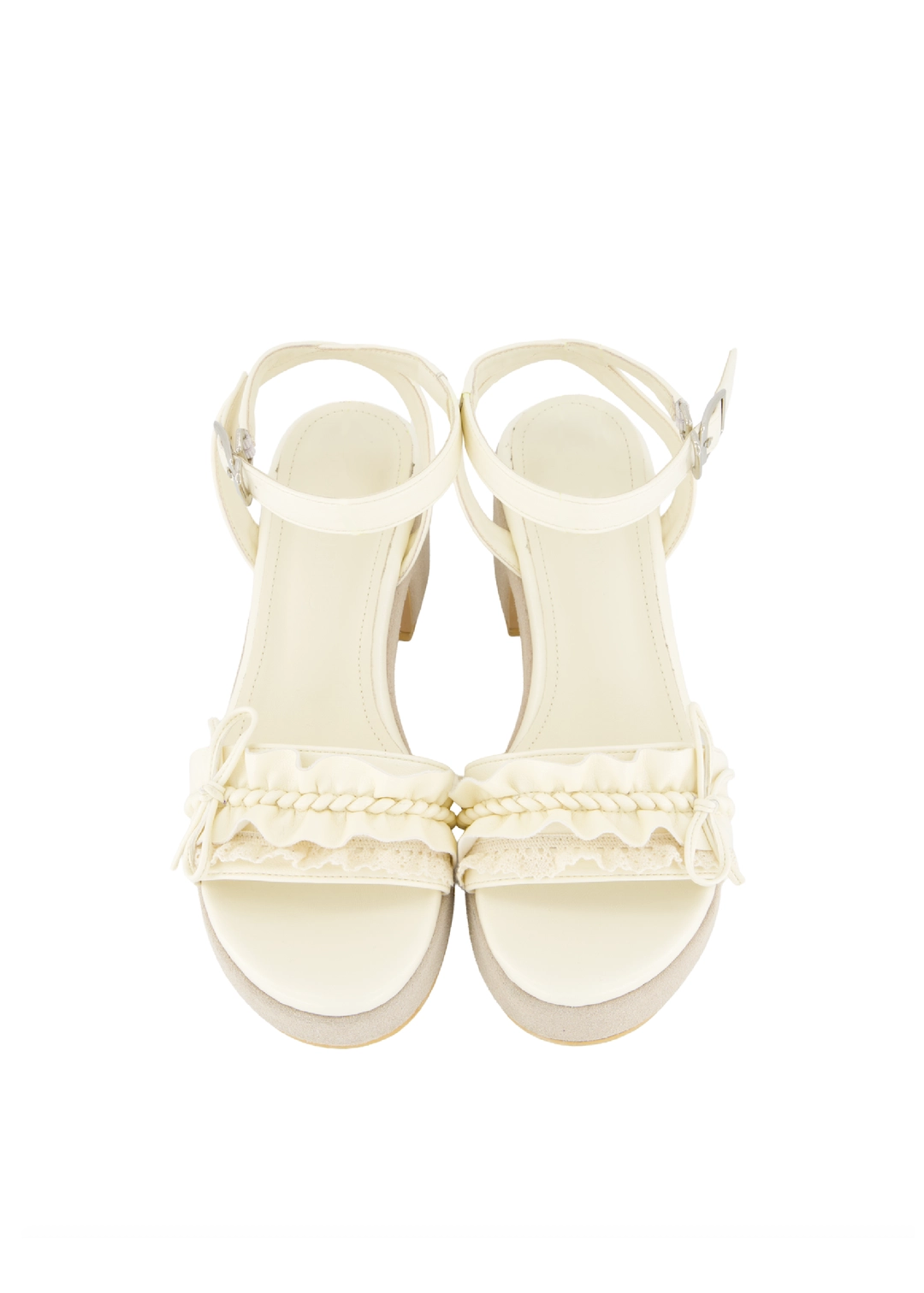 포어링 DOLLY RIBBON WEDGE HEELS [IVORY] 상품 이미지 1
