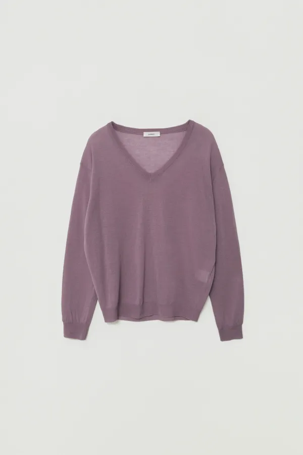 MEIN LINEN V-NECK KNIT_LILAC