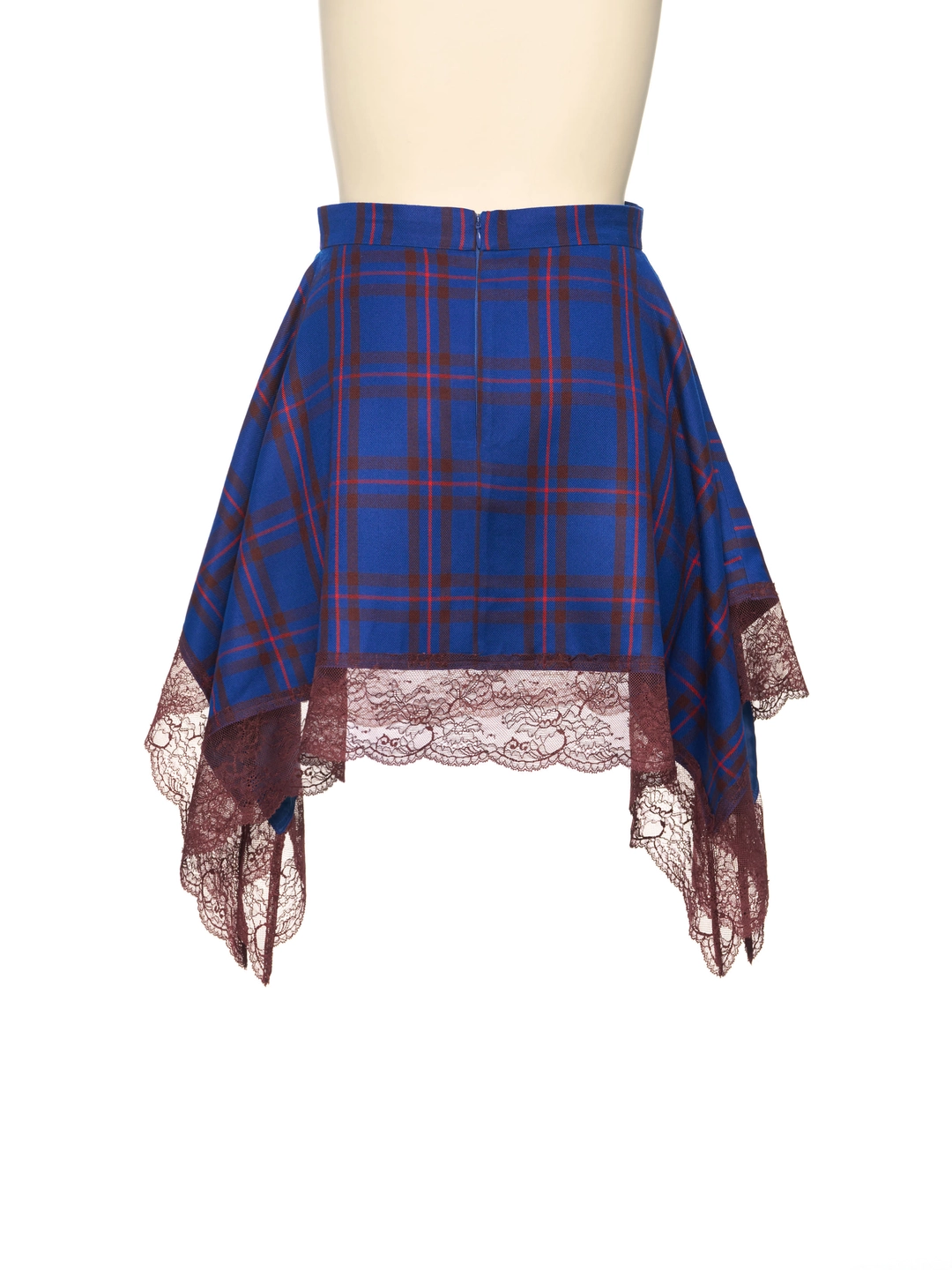 푸쉬버튼 FW26 BLUE CHECK DRAPED SKIRT 상품 이미지 1