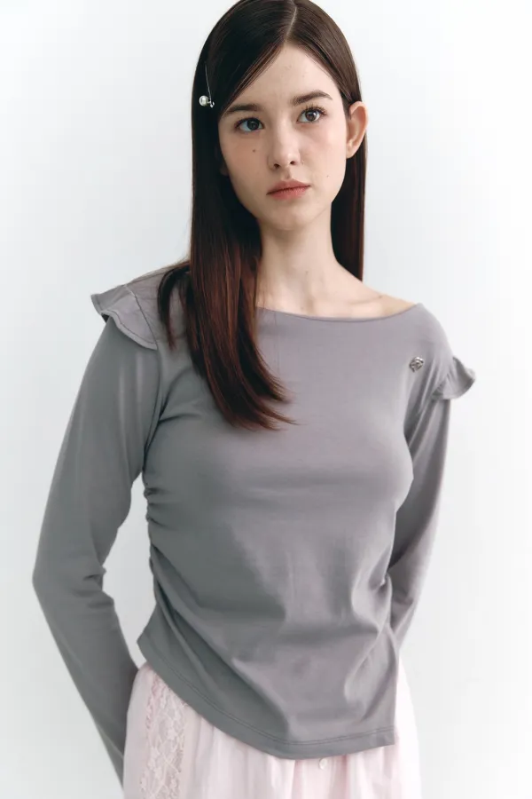 Angel Slit Long Sleeve Charcoal