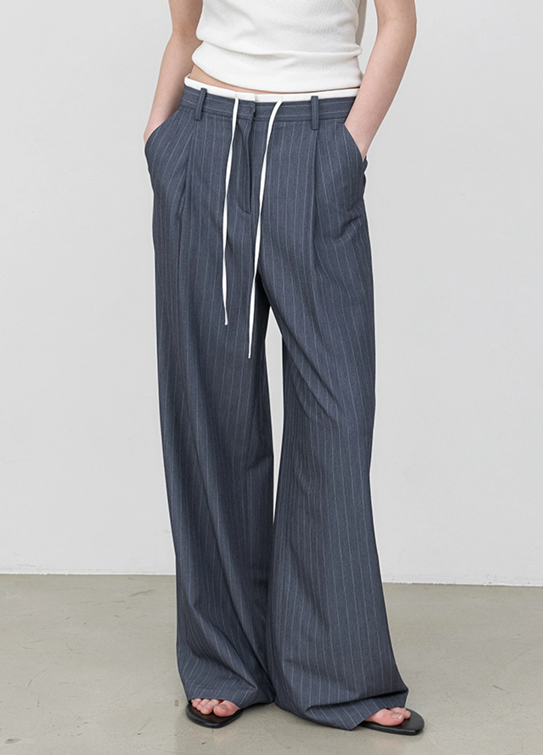 아뜰리에 나인 (Z-PT-5643)MIA DOUBLE WAIST STRIPE PANTS 상품 이미지 3