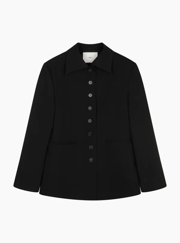 CLASSIC BUTTONED JACKET (BLACK)