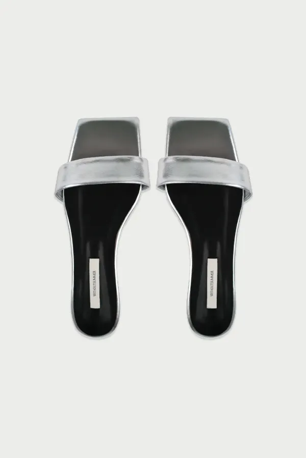 Classic square mule_silver