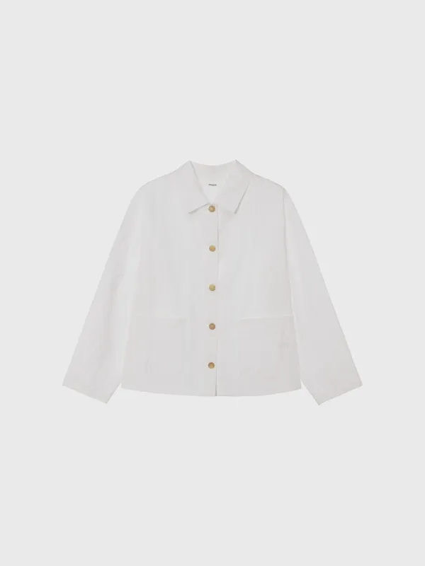 [Exclusive] Washed work jacket (khaki / white / brown)