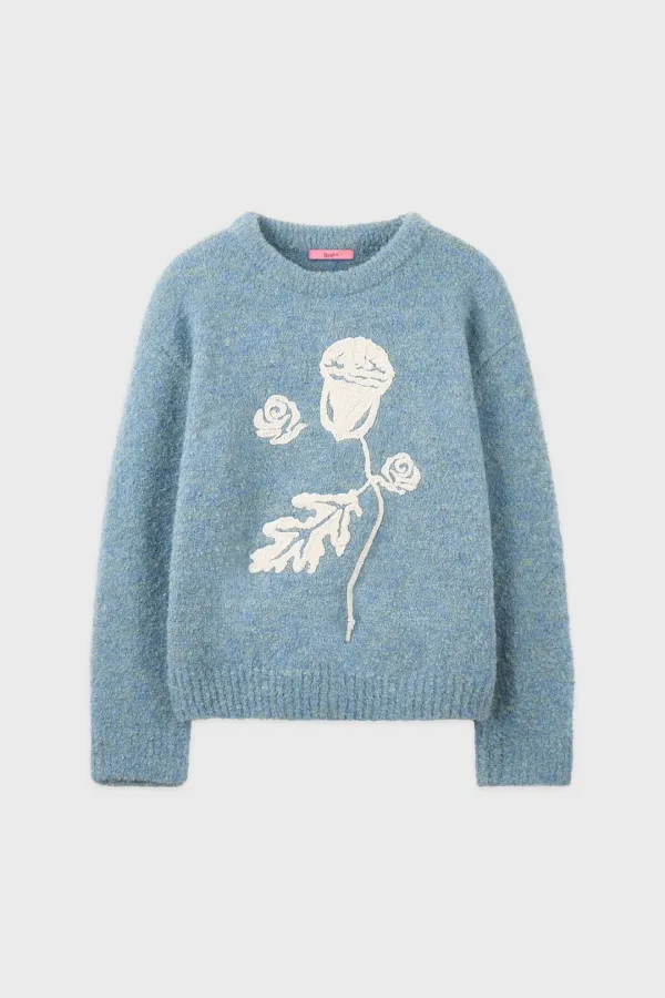 Sarahs Moon X Nest Acorn U-Neck Knit (Sky Blue)
