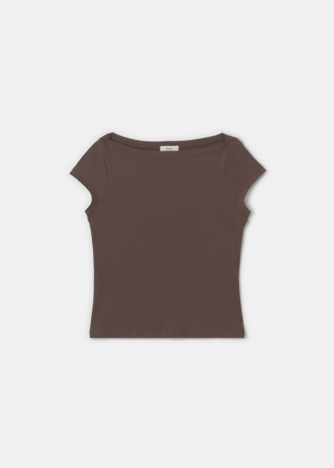 더라이 Boat-Neck Shoulder T-shirt(Brown) 상품 이미지 3
