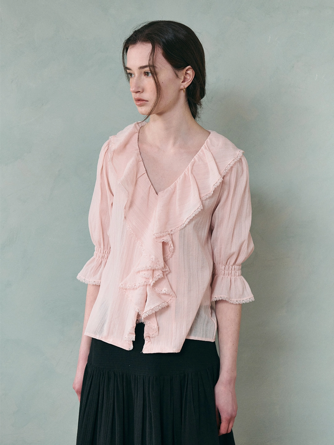 르니나 AMELIE frill puff blouse_pink 상품 이미지 2