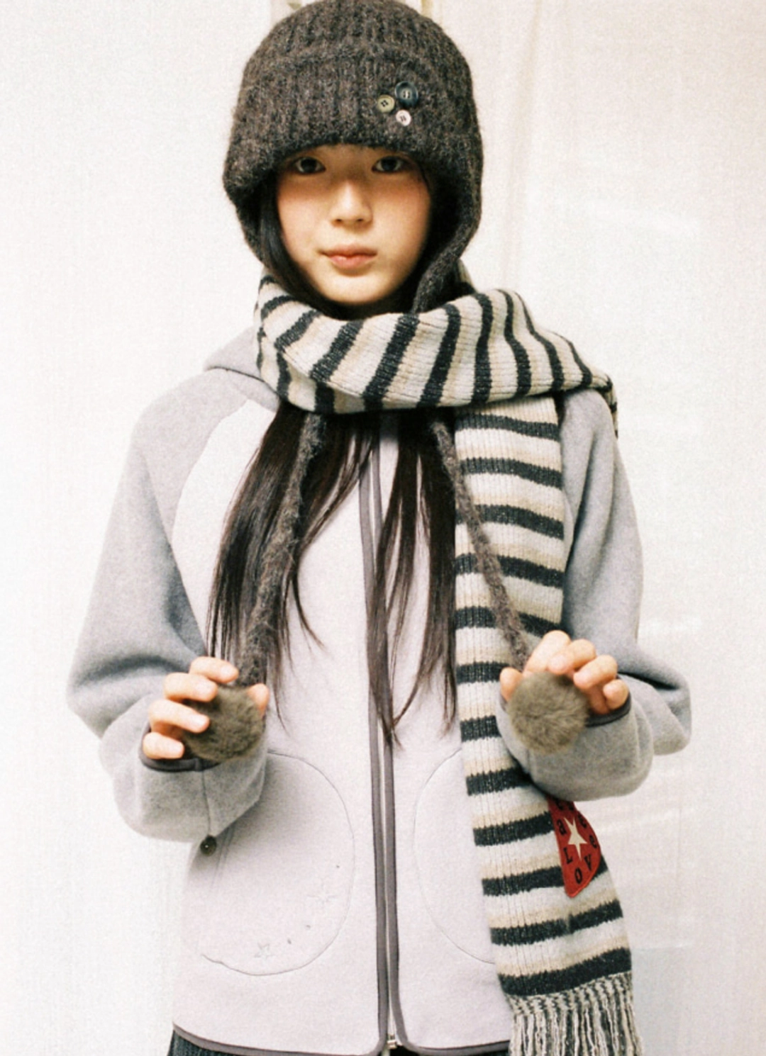 에이이에이이 STELLA FLEECE ZIP UP HOODIE [GREY] 상품 이미지 2