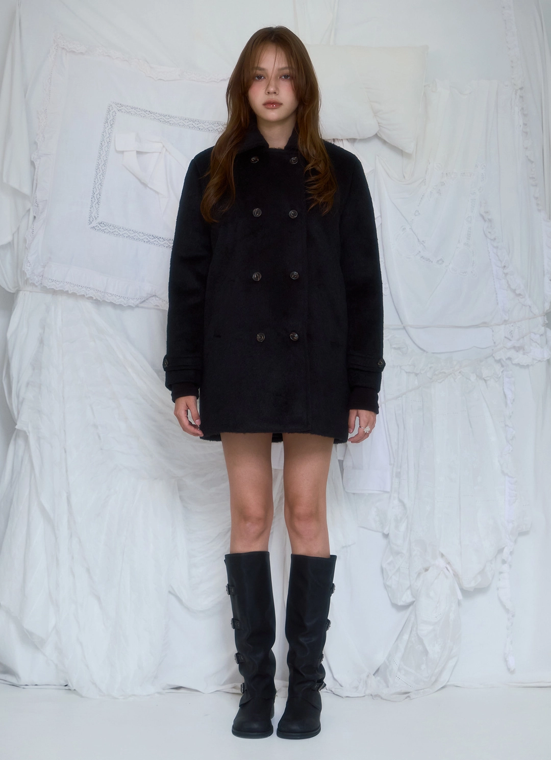 로제프란츠 Two-button Wool Half Coat [Black] 상품 이미지 2