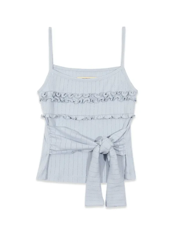 FRILL RIBBON TANK TOP (LIGHT BLUE)
