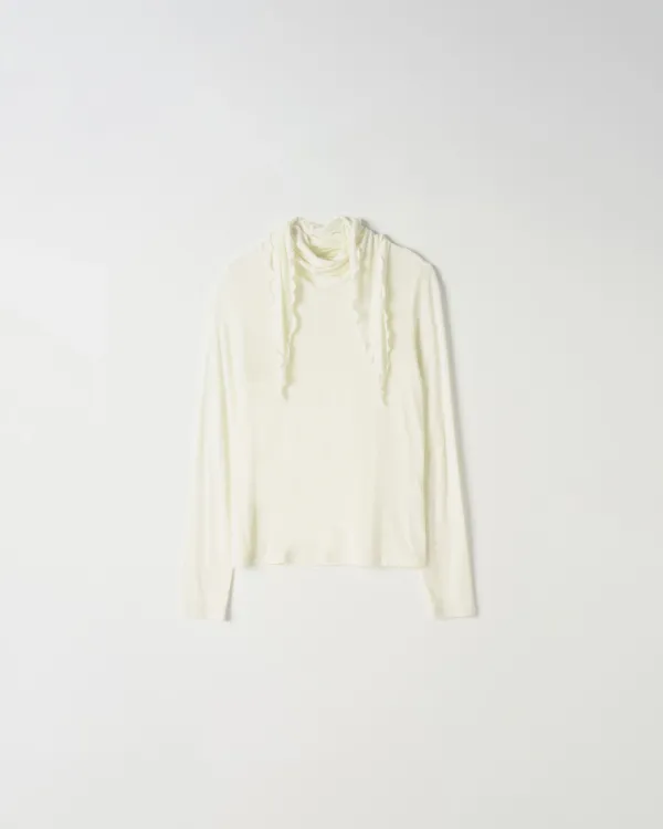 Scarf Neck T-shirt [IVORY]