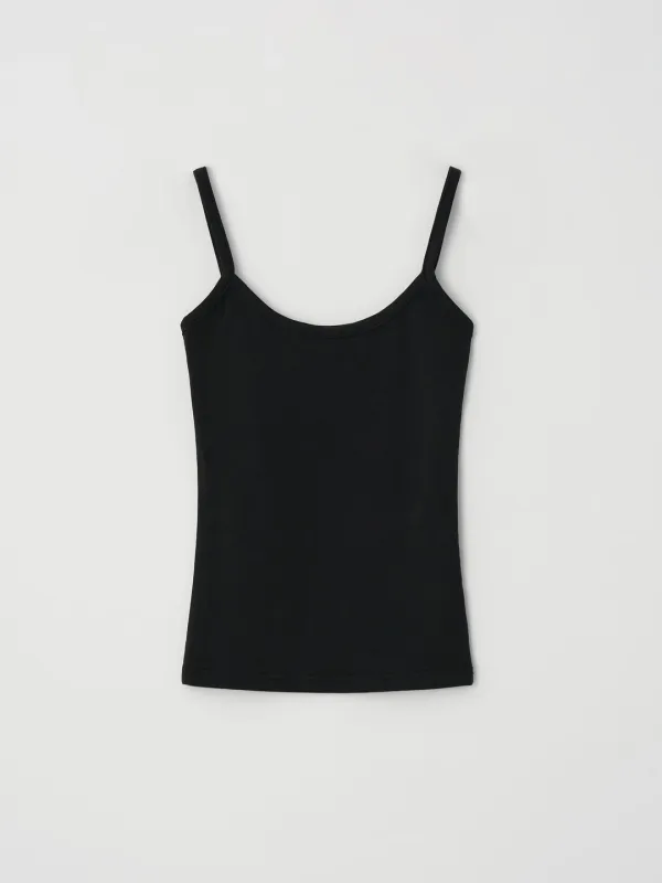 [Essentials] Retro Slim-Fit Stretch Top (Black) - Letterand