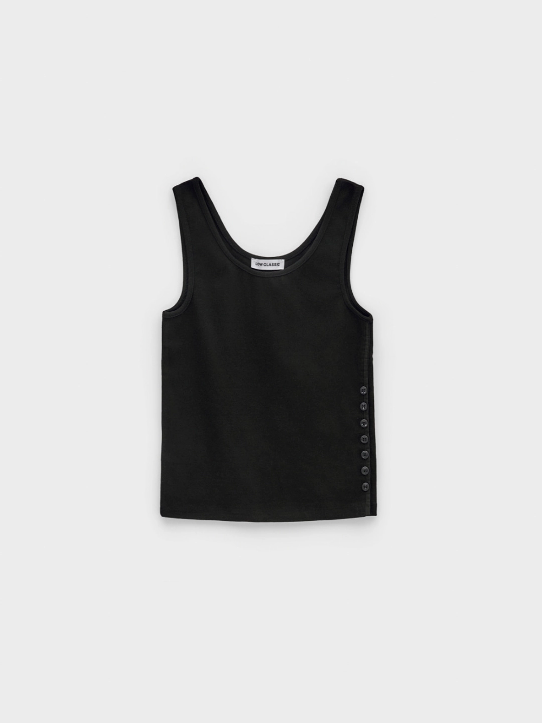 로우클래식 Side Button Sleeveless Top_Black 상품 이미지 1
