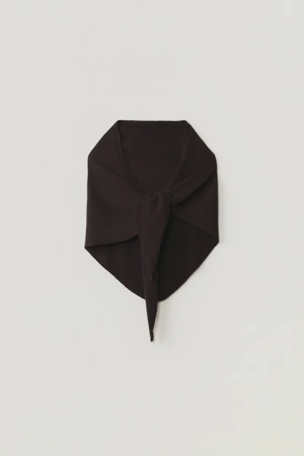 VELOUR CASHMERE SHAWL MUFFLER_BROWN