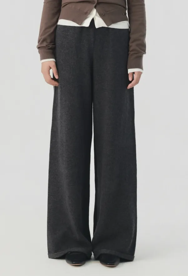 Nelia Wool Knit Pants (Charcoal Grey)