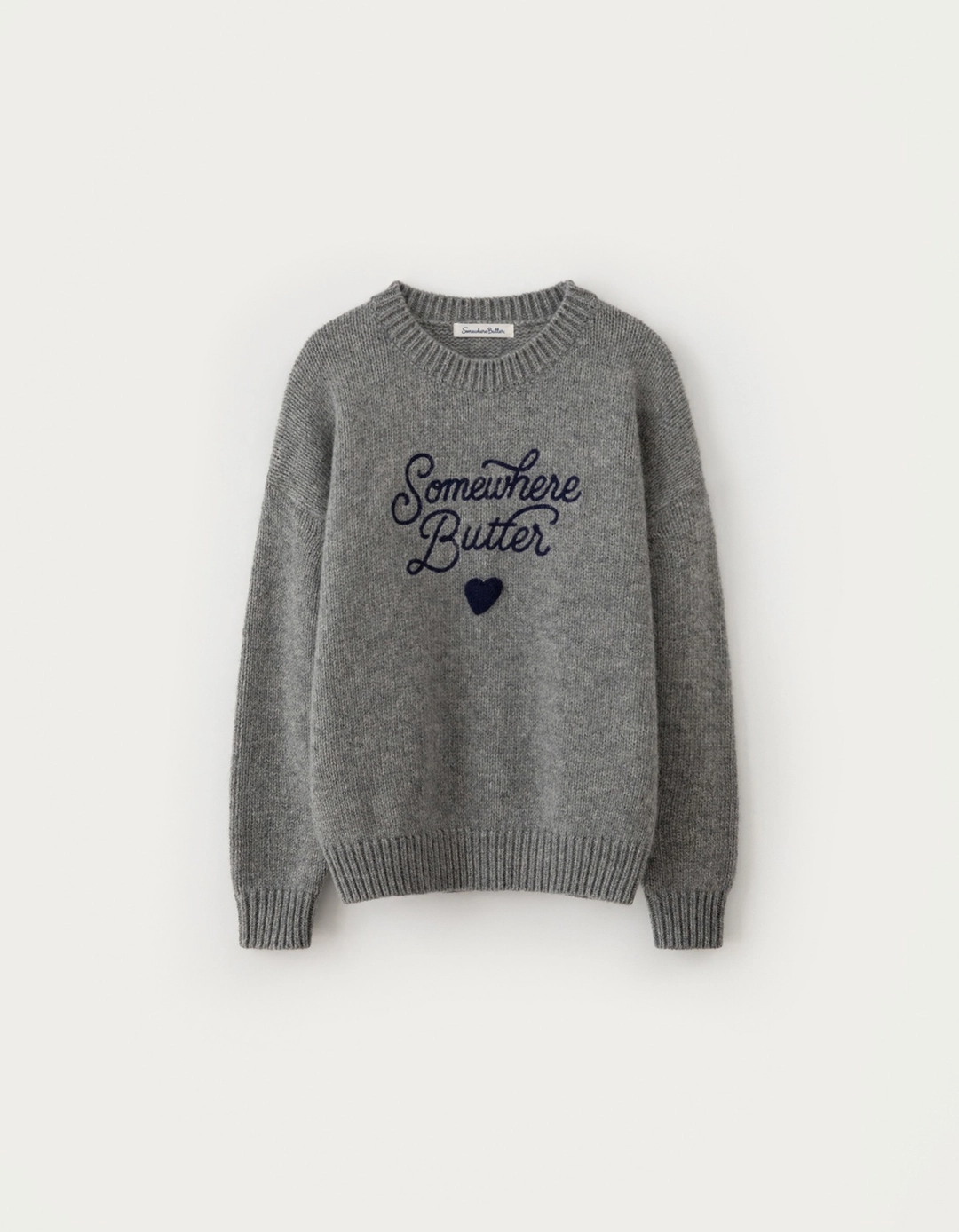 썸웨어버터 Boucle Heart Wool Knit - Grey 상품 이미지 2