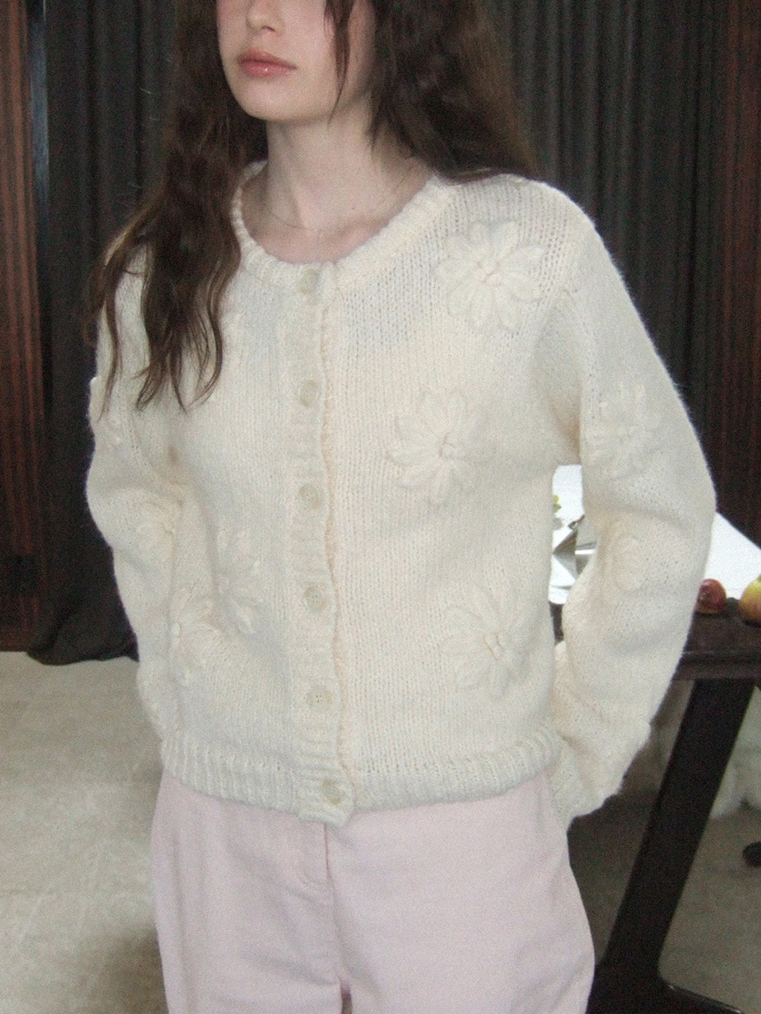 리엘 [공홈 Exclusive] Melty-mallow knit cardigan (ivory) 상품 이미지 2