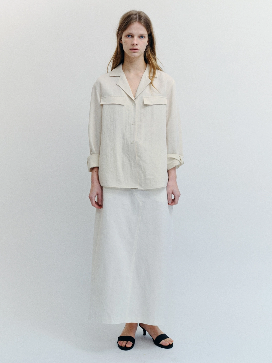 톨로 Open Collar Flap Shirt(Cream) 상품 이미지 1