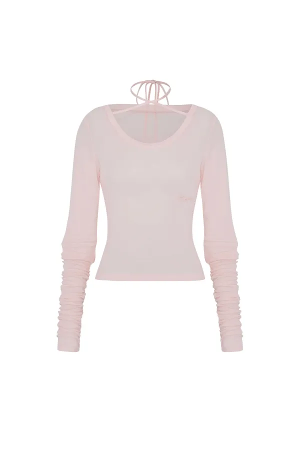 WING SHIRRING TOP pink