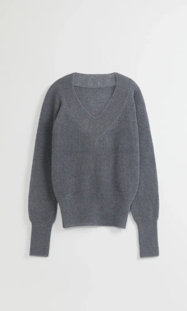 [10/19 예약배송] Kidmohair V-neck Pullover_Charcoal