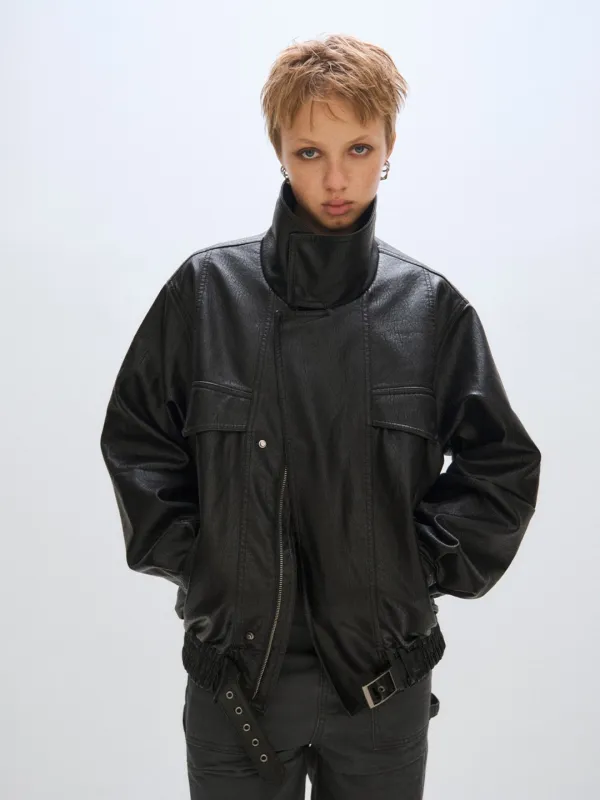 [PLZPROJECT][7차] VEGAN LEATHER FLIGHT JACKET