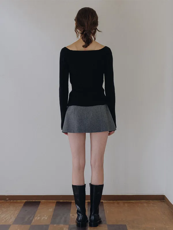 Basic Wool Mini Skirt_2Color [Black XS 9/29 예약배송]