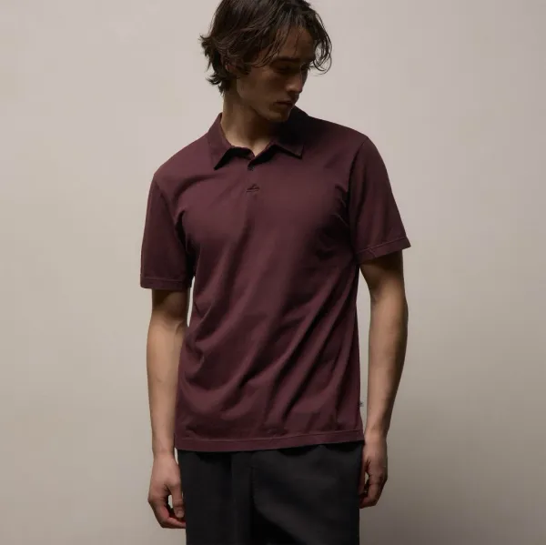 Sueded Jersey Polo - Dark Plum