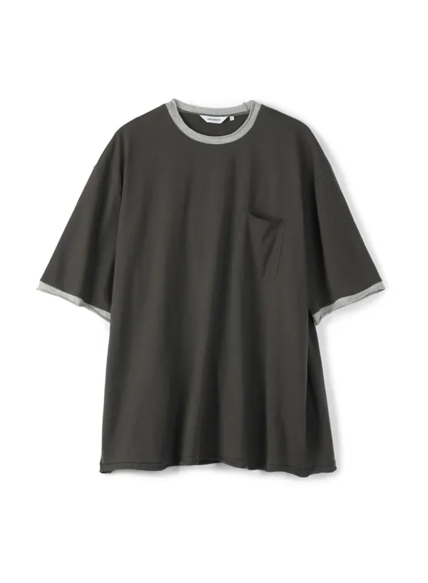 Ringer Raw Edge Pocket Tee_Charcoal
